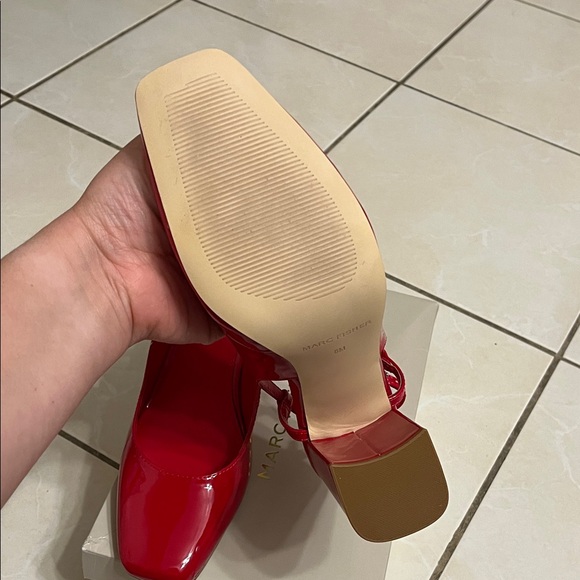 Marc Fisher Glossy Red Slingback Heels - Picture 7 of 11
